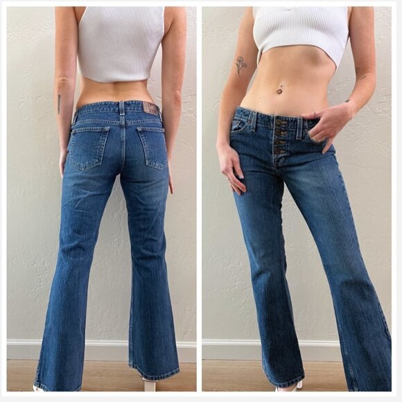 Authentic Y2K lei Low Rise Button Fly Bootcut Jeans - Picture 1 of 5